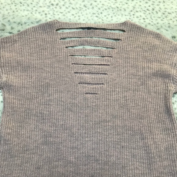 Cut Out Back V Neck Sweater - Picture 3 of 3